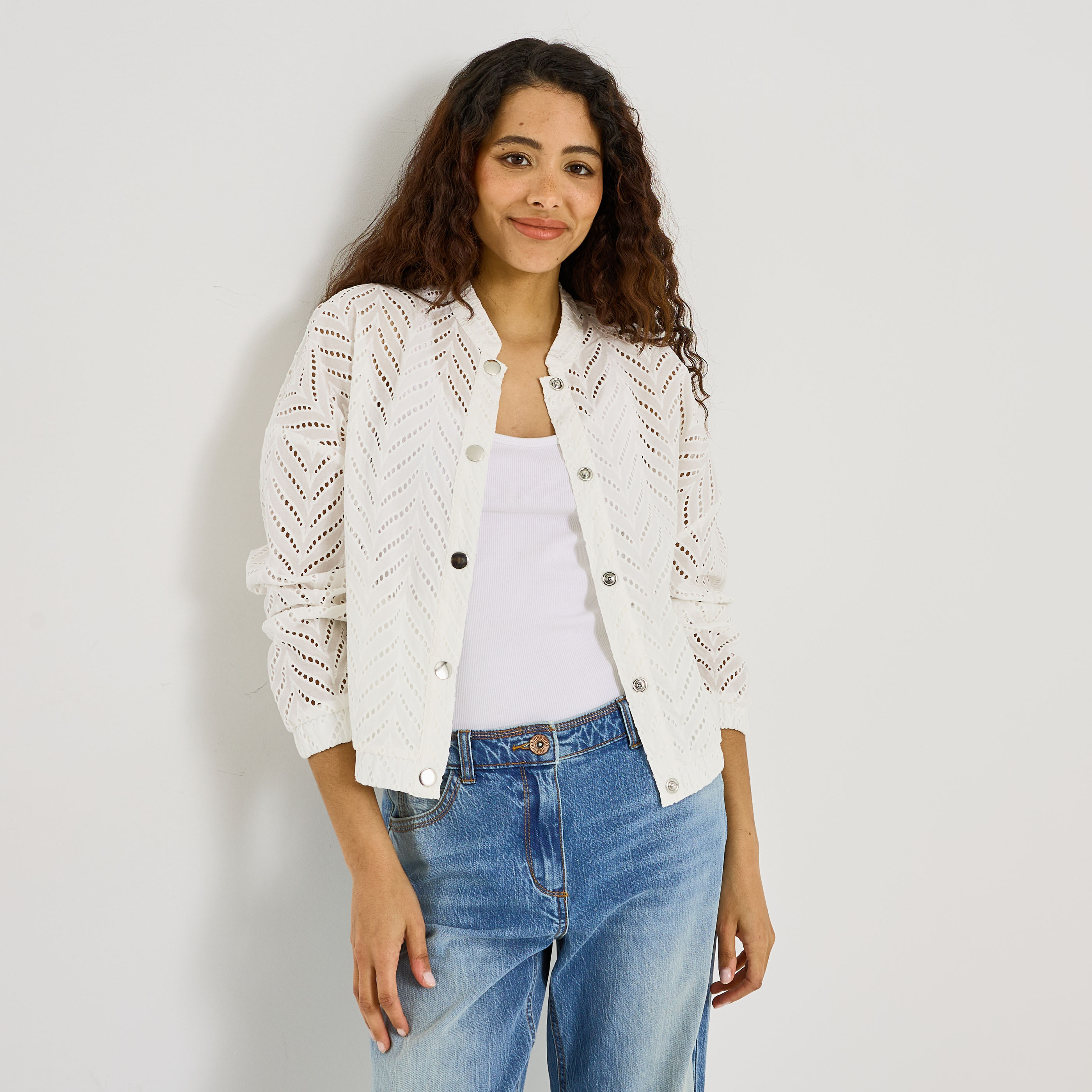 Veste bomber brod&eacute; femme