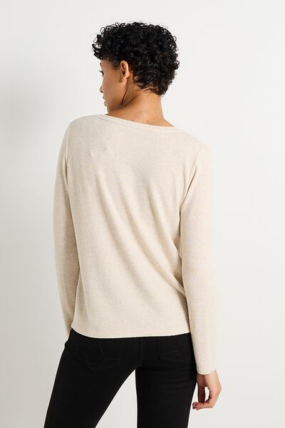 Pull col V femme
