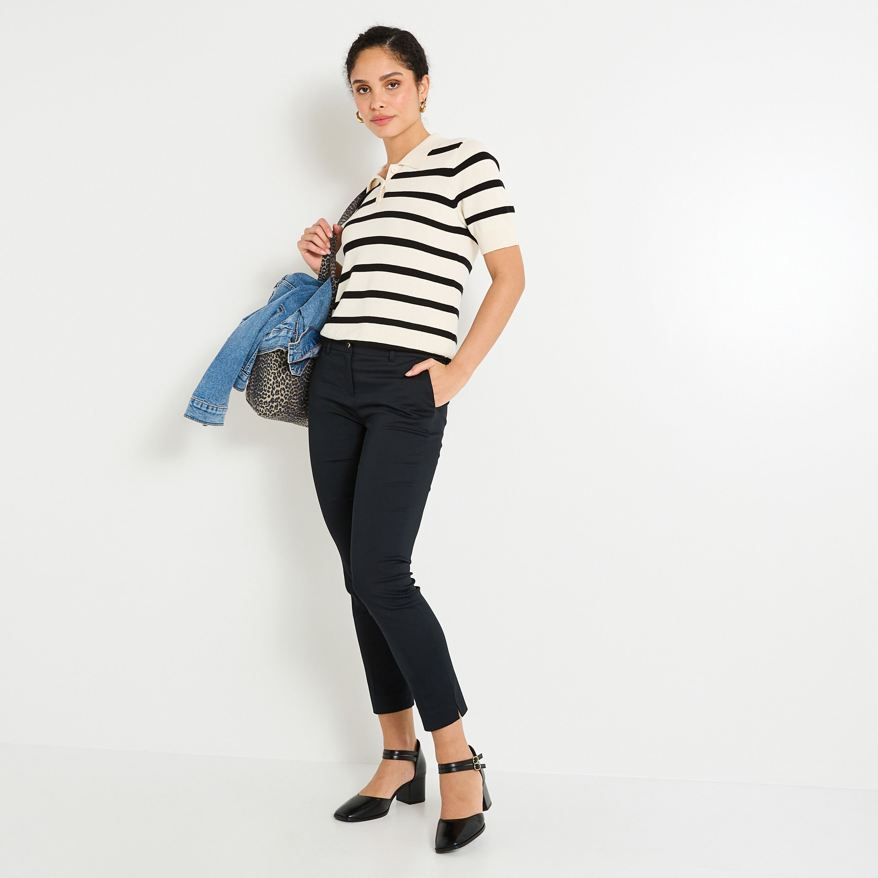 Pantalon tall raccourci femme