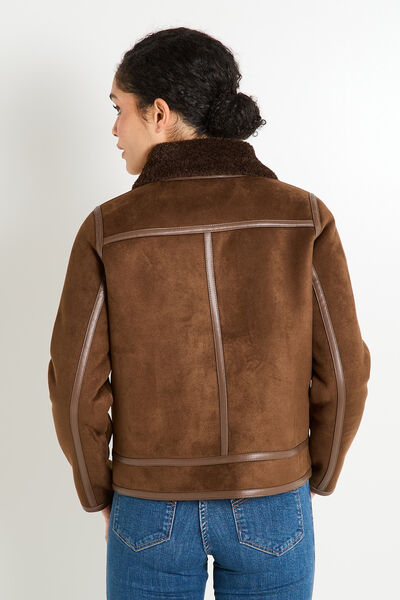Blouson effet peau lainée femme