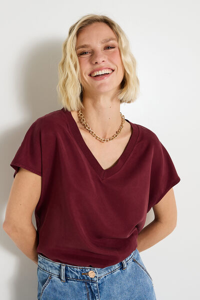 Blouse col V femme