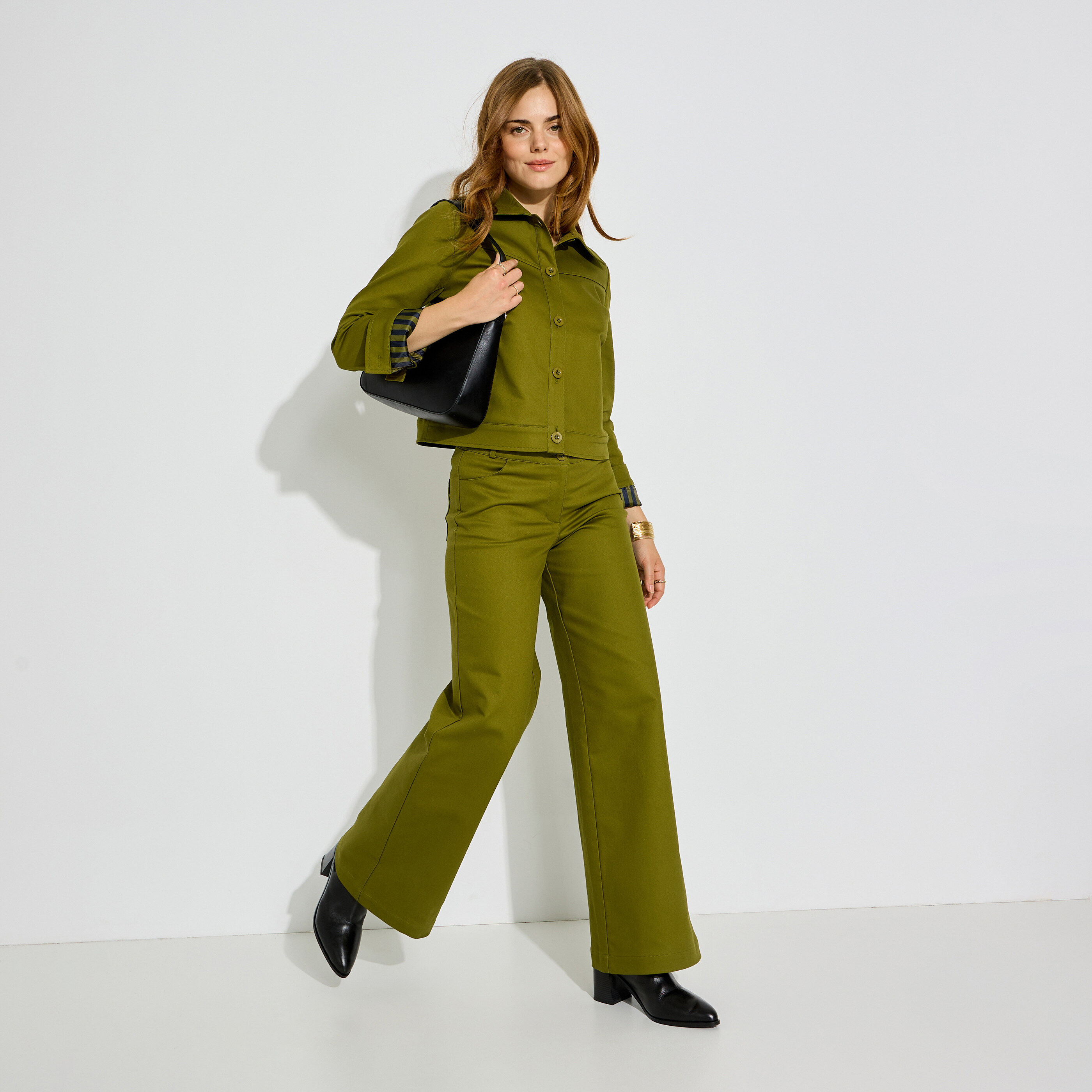 Pantalon structur&eacute; large femme