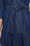 Robe mi longue en denim femme