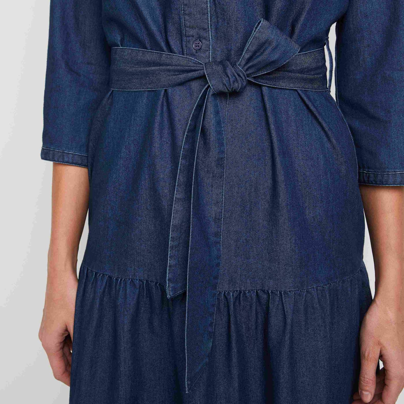 Robe mi longue en denim femme