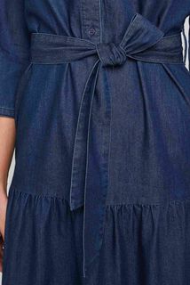 Robe mi longue en denim femme