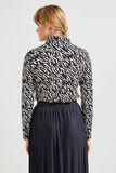 Tshirt col roulé imprimé femme