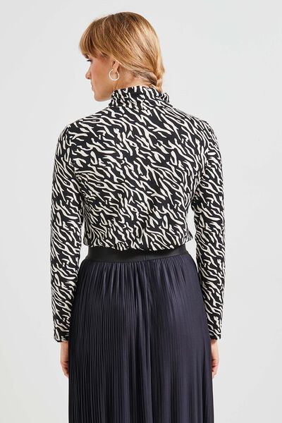 Tshirt col roulé imprimé femme