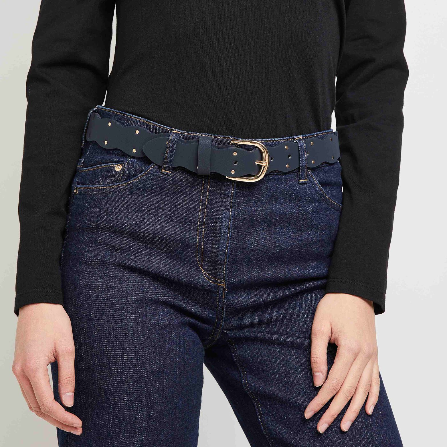 Ceinture à bords ondulés femme