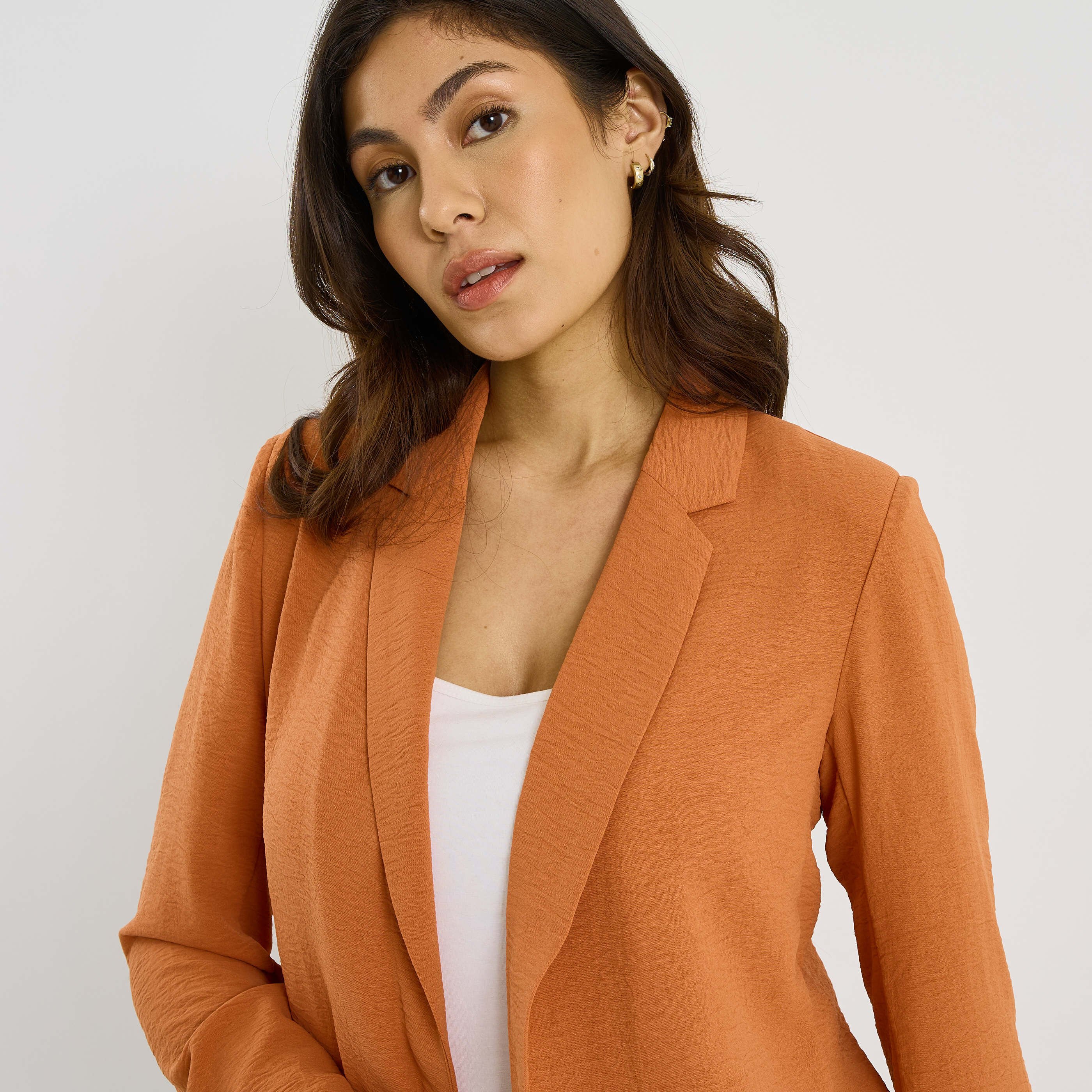 Veste fluide &agrave; col tailleur femme