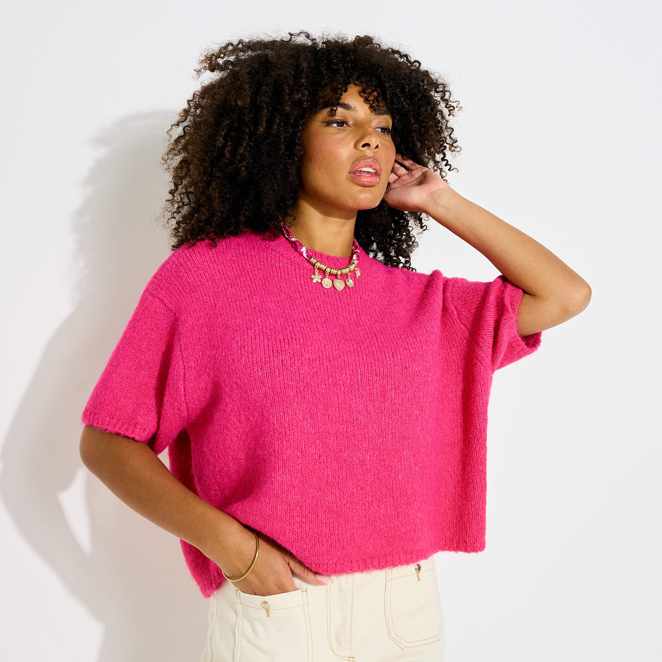 Pull manches courtes femme