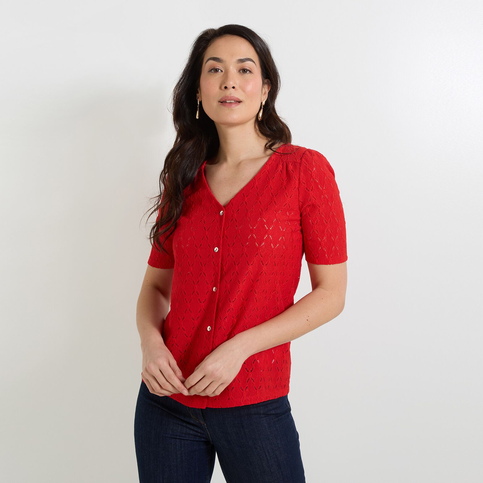 T-shirt col V femme