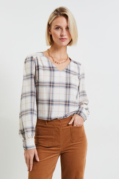 Blouse à carreaux femme