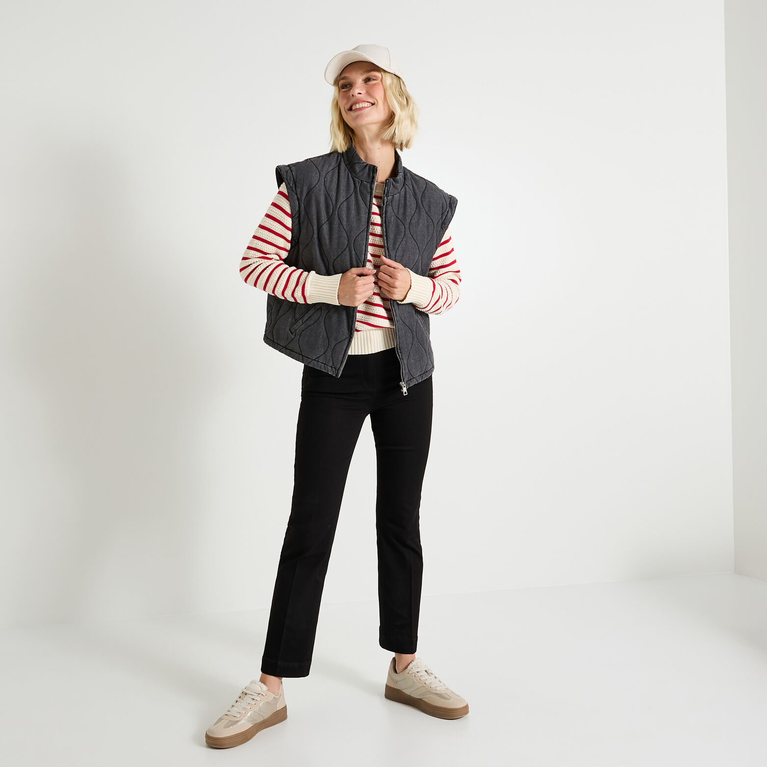 Veste matelassée manches amovibles femme
