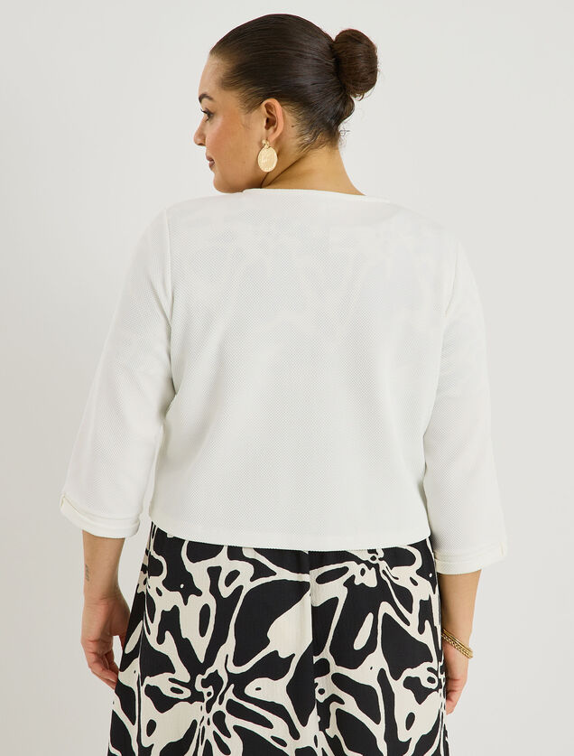 Bol&eacute;ro en maille textur&eacute;e femme