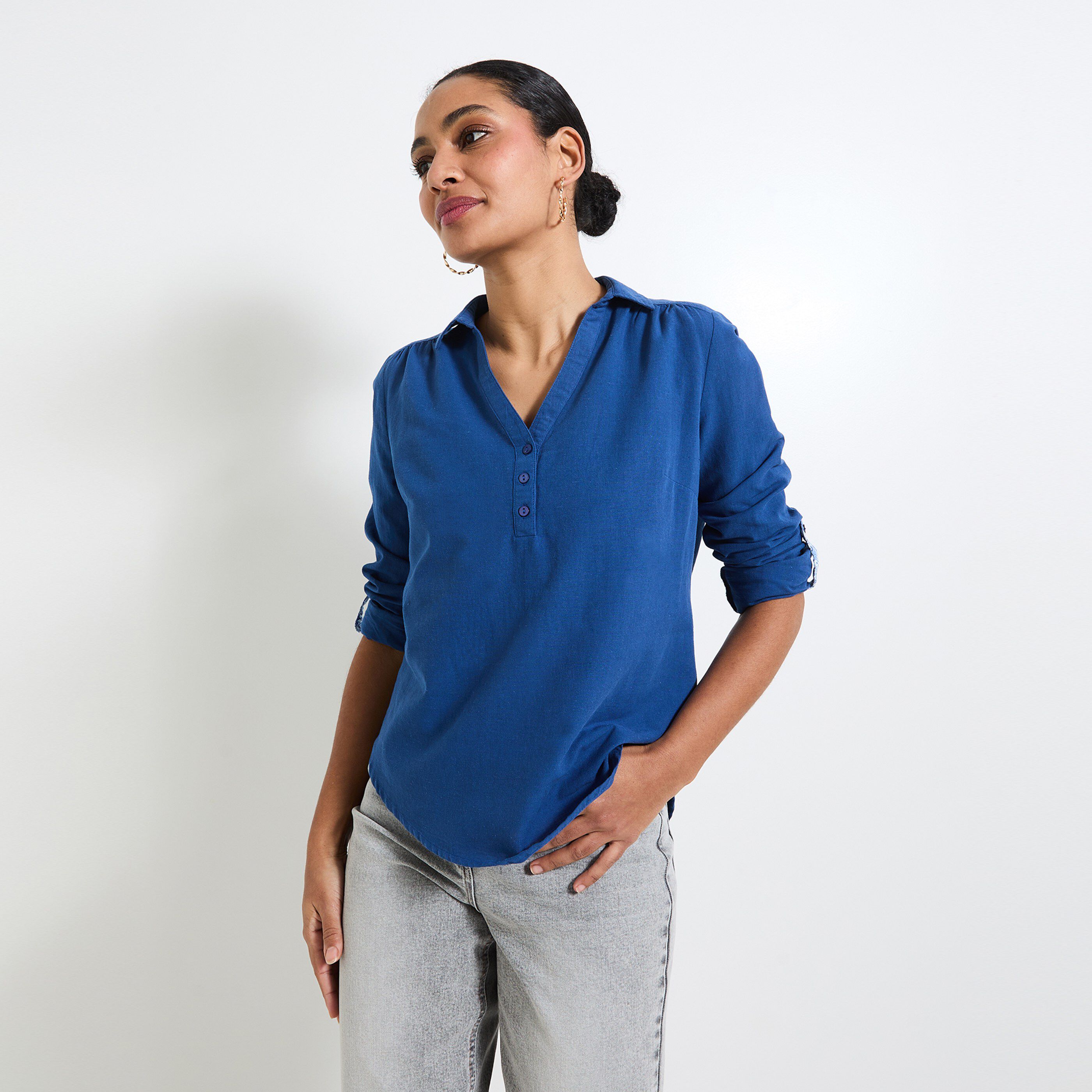 Blouse col chemise femme