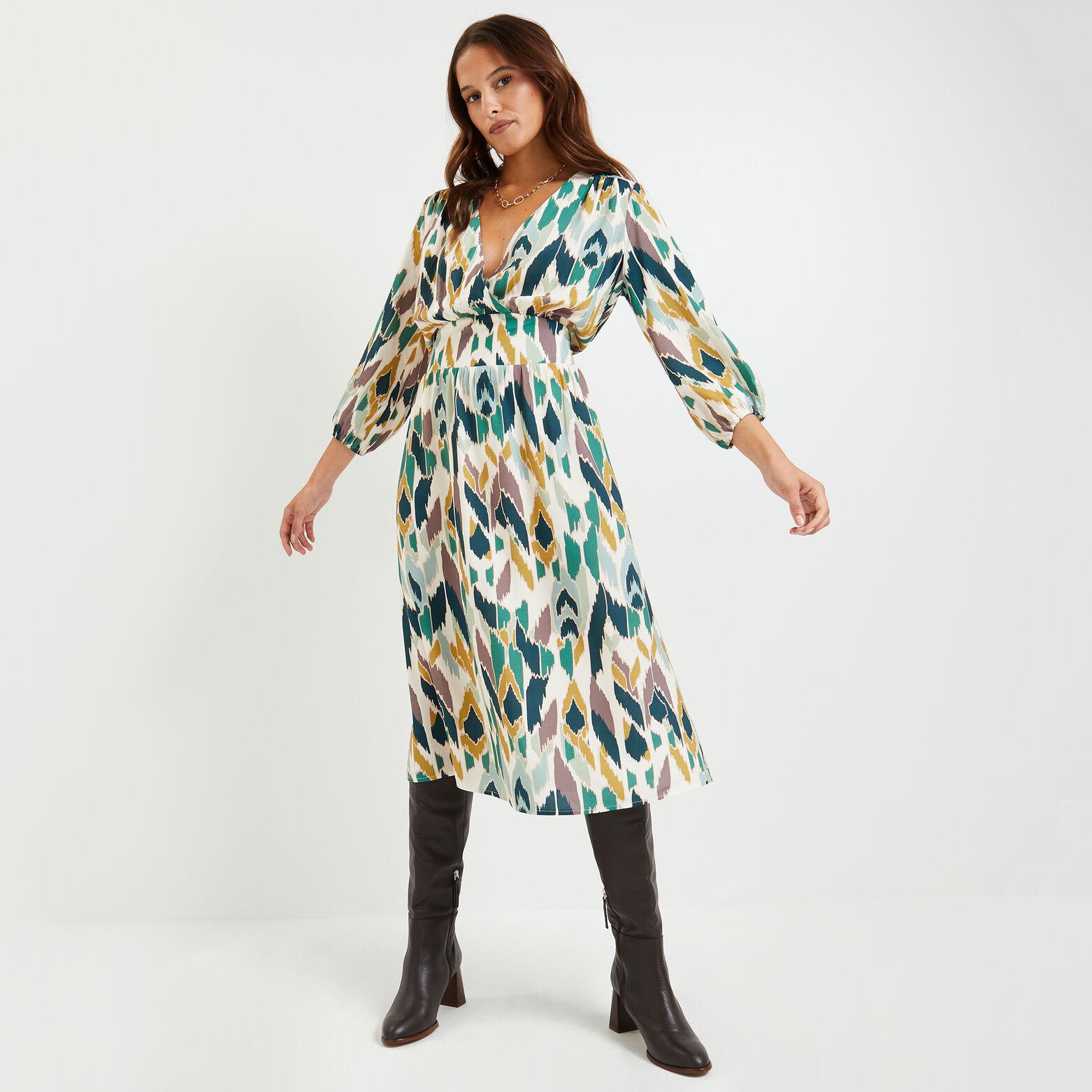 Robe mi-longue imprimée