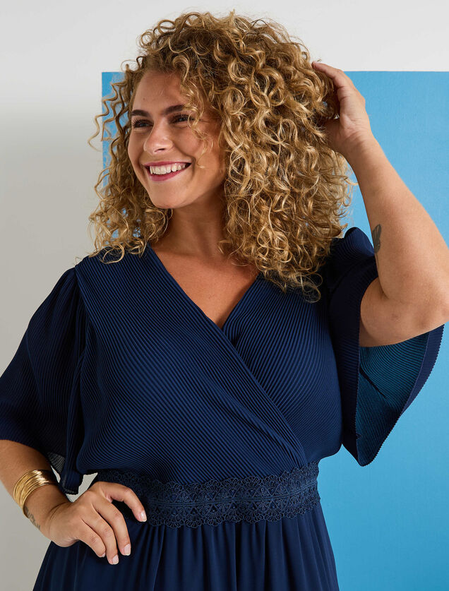 Robe longue cocktail à col V