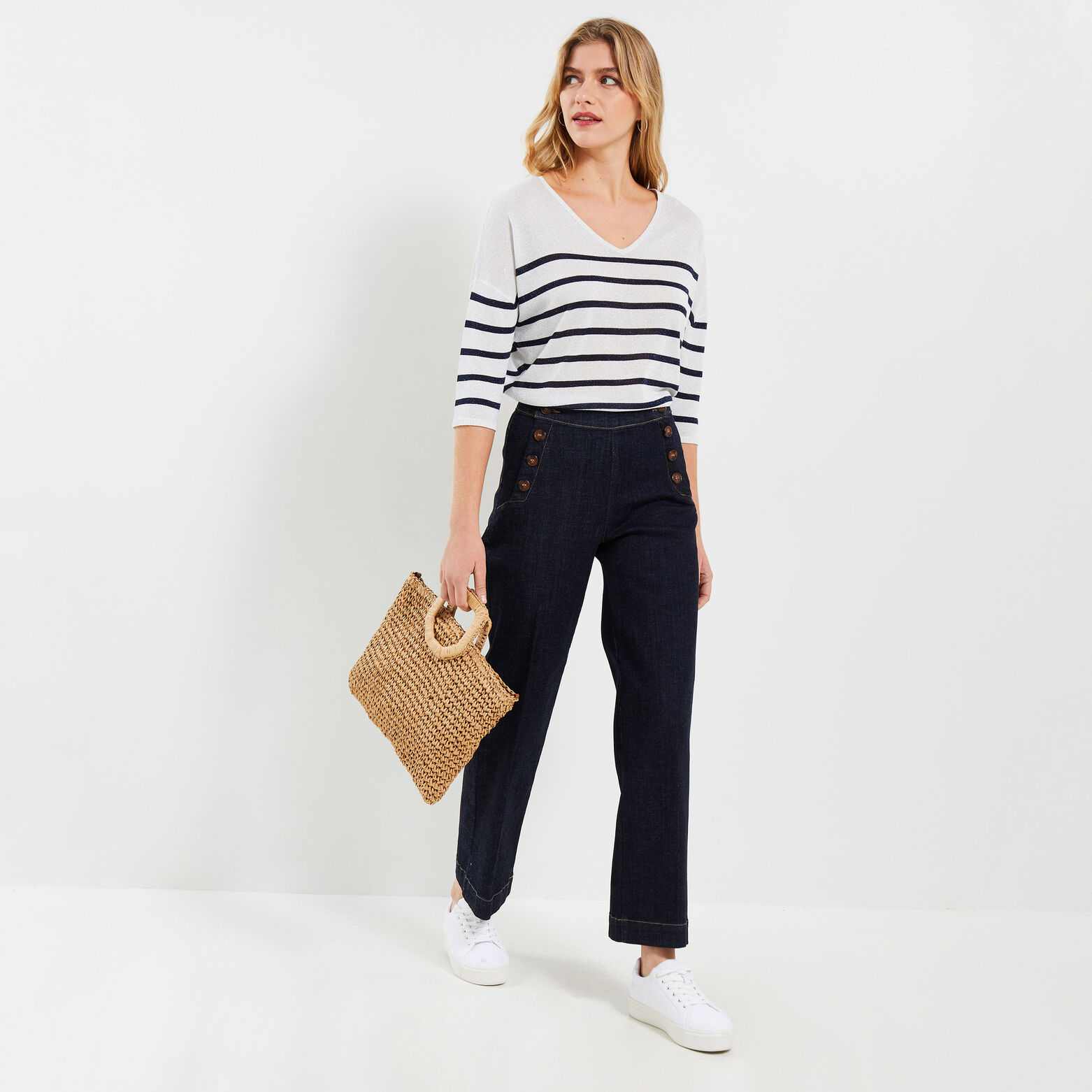 Pull rayé femme