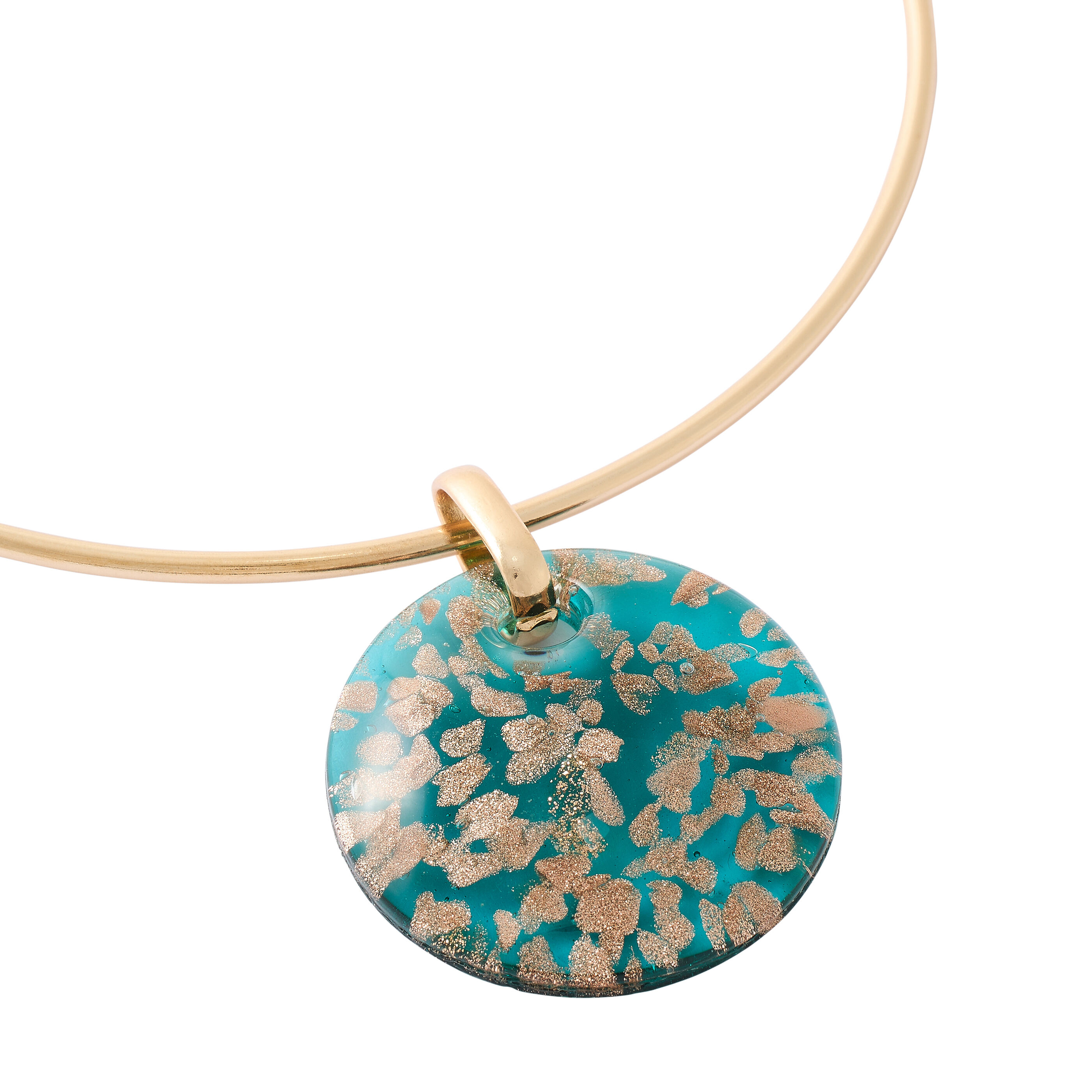 Collier torque pendentif disque