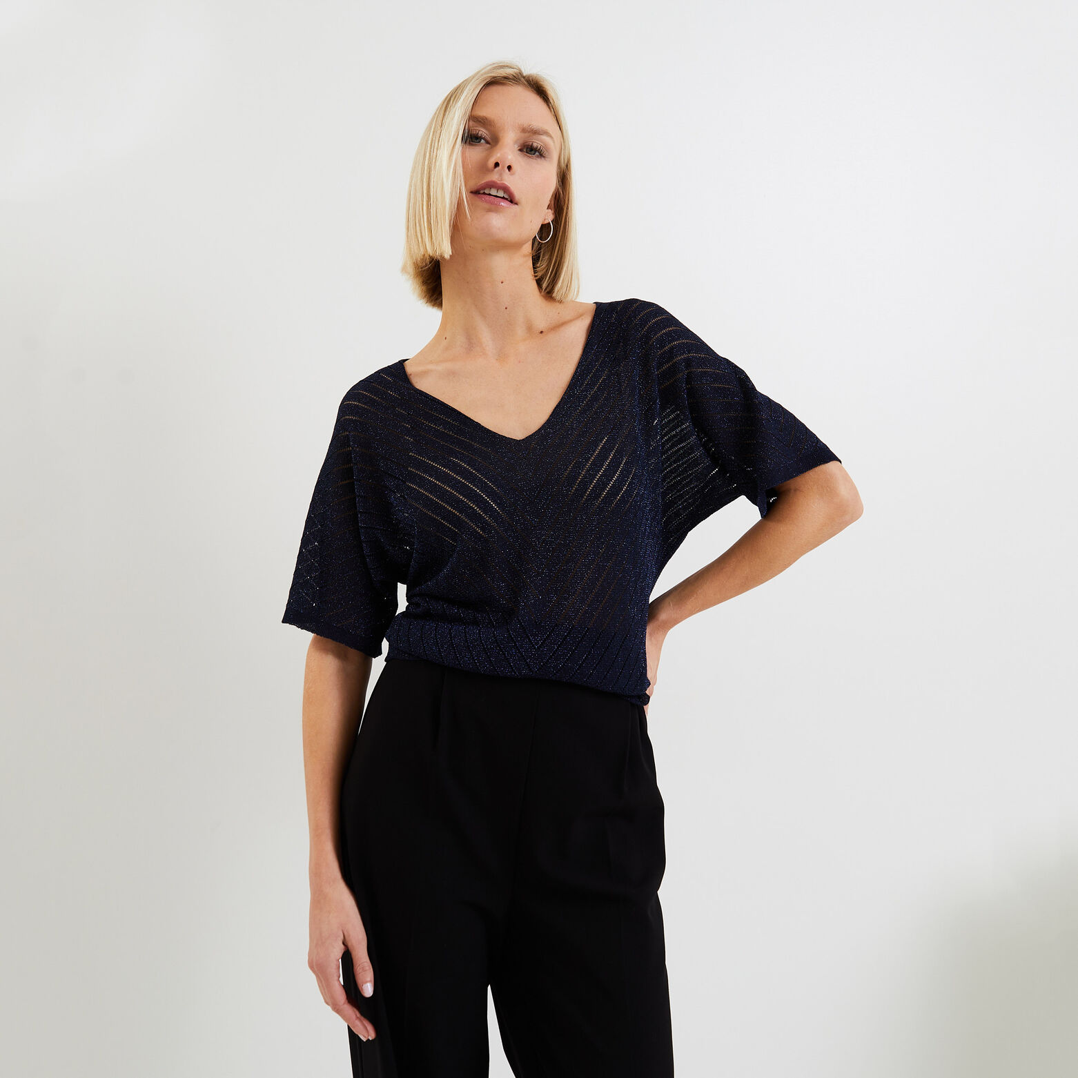 Pull manches courtes femme