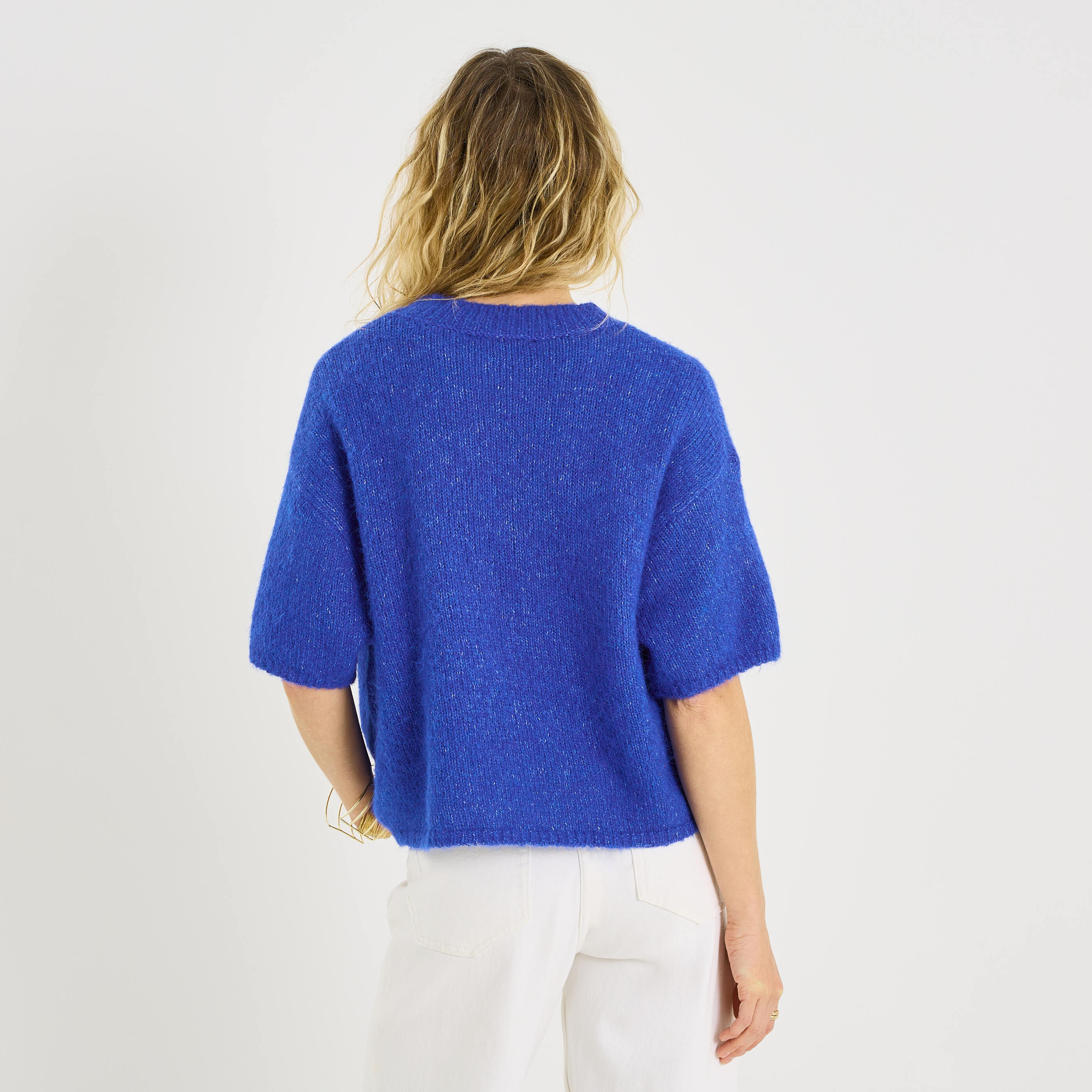 Pull manches courtes ample femme