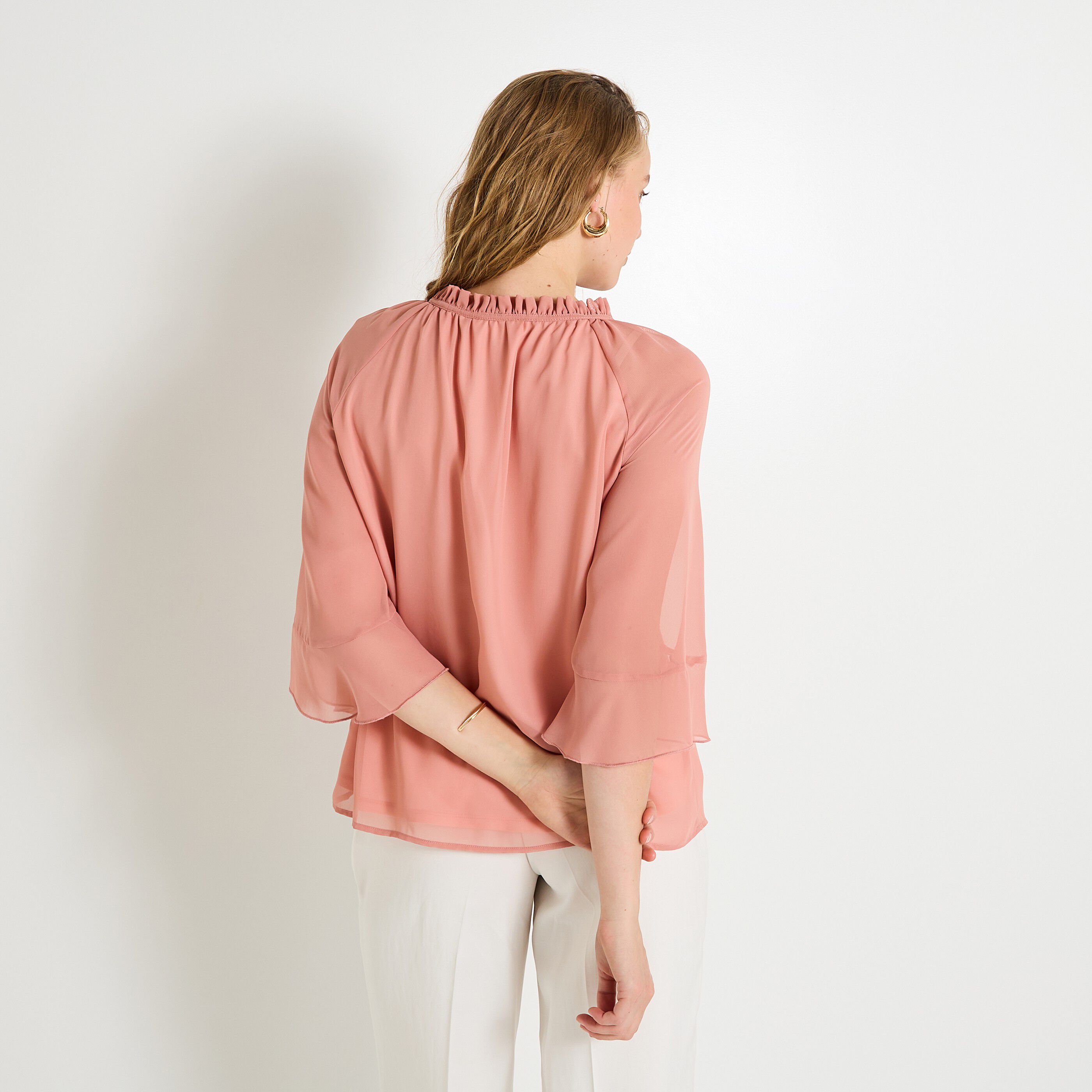 Blouse col V femme