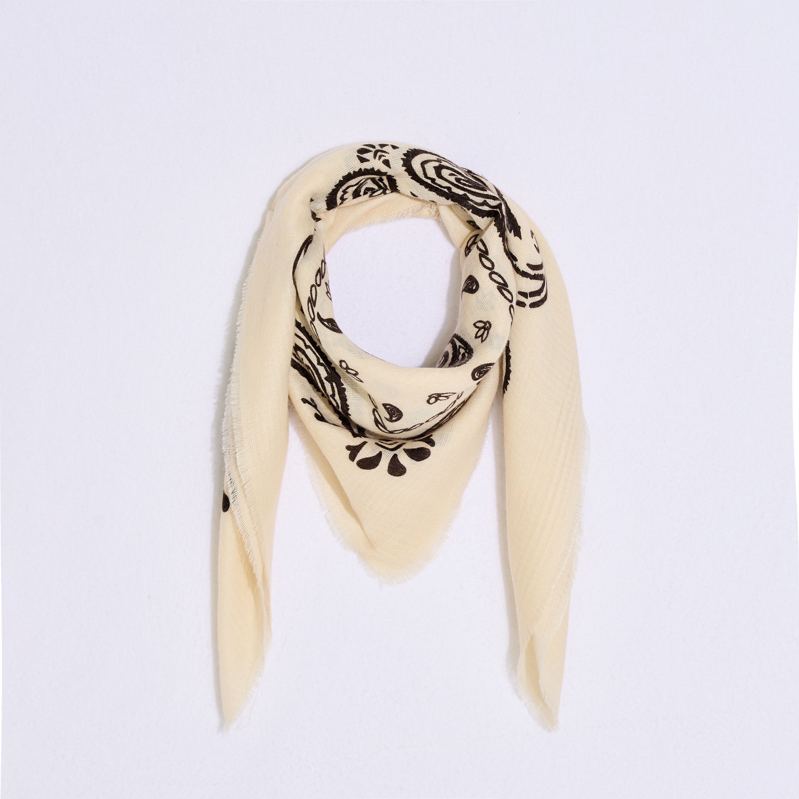 &Eacute;charpe carr&eacute;e motif cachemire femme