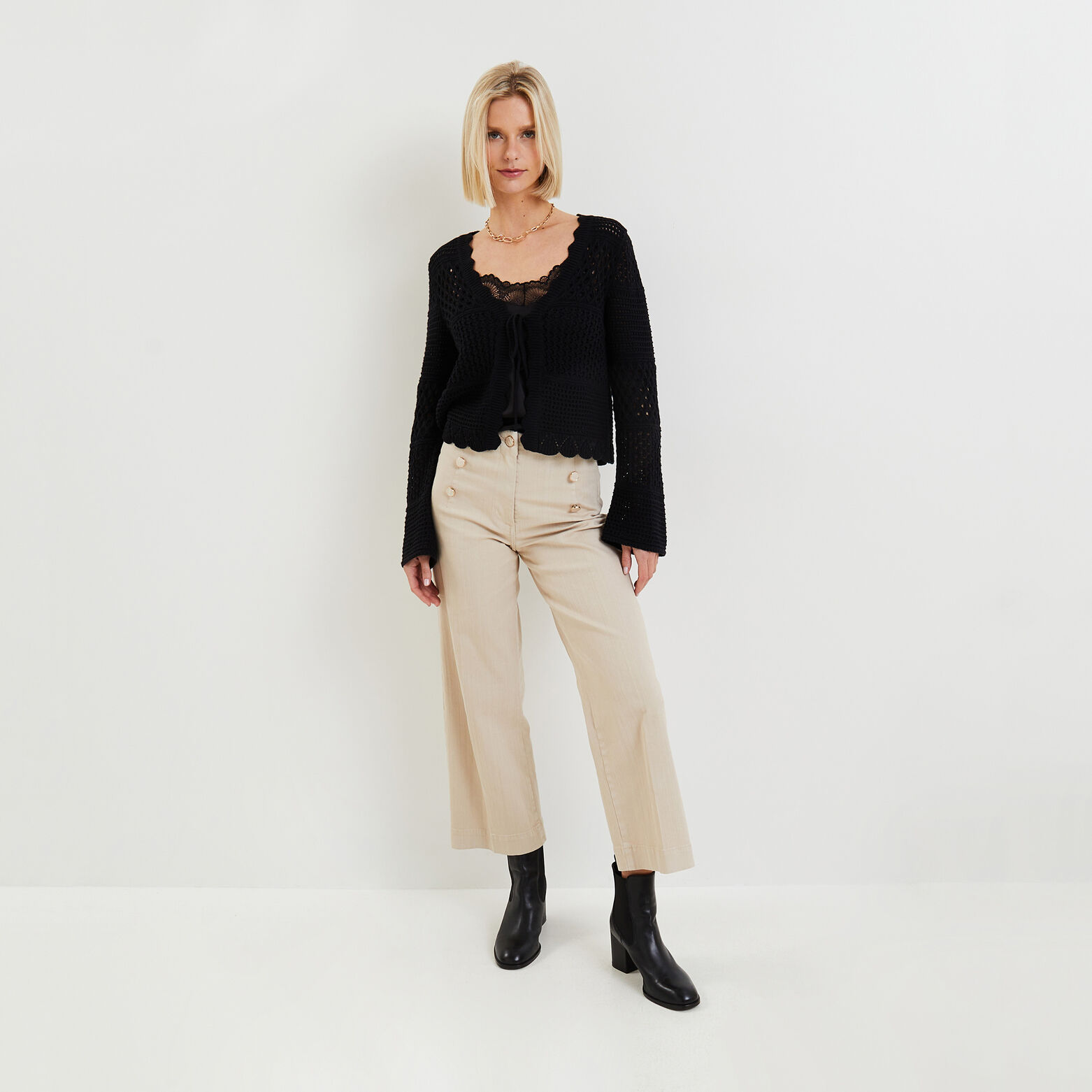 Gilet ajouré femme