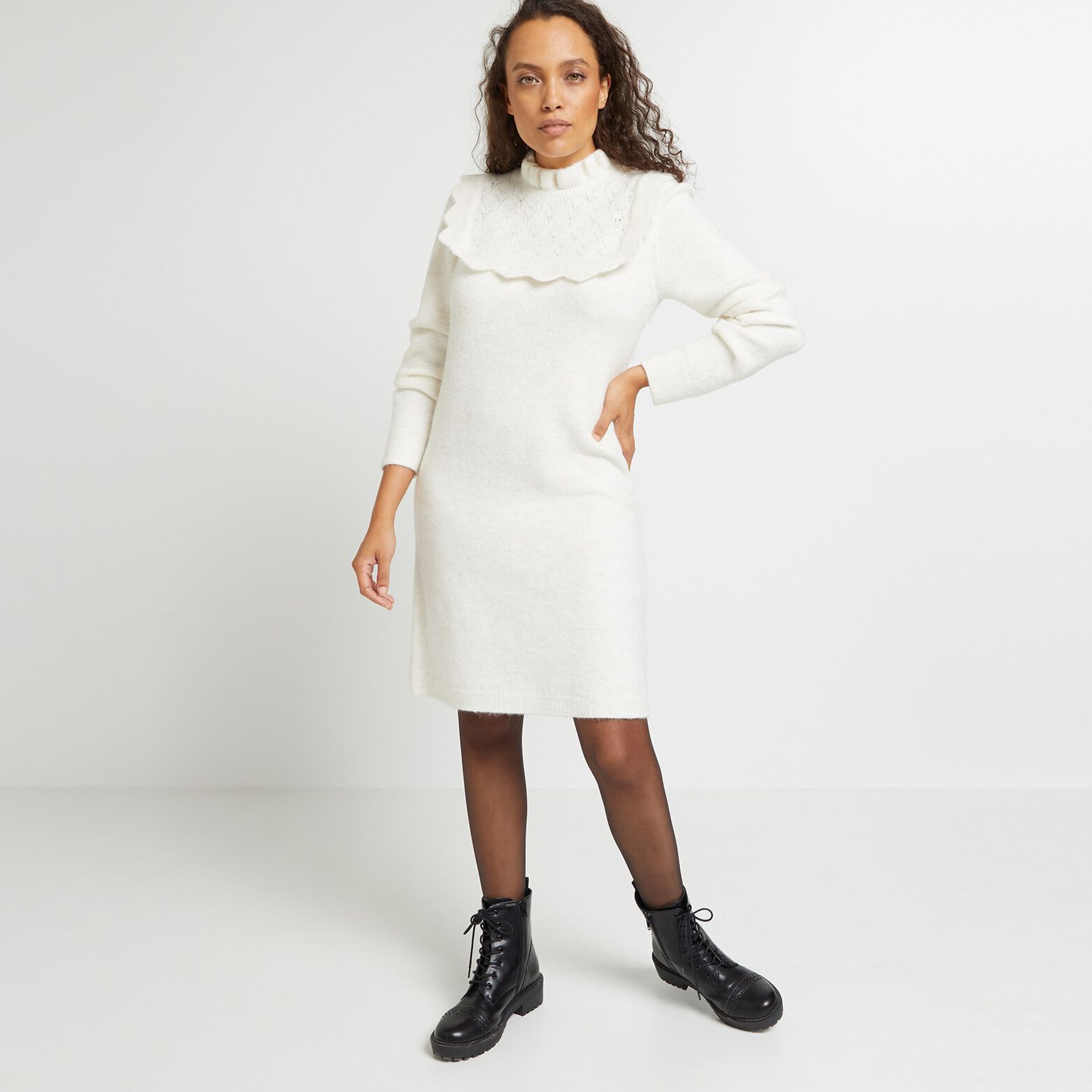 Robe pull volants femme 