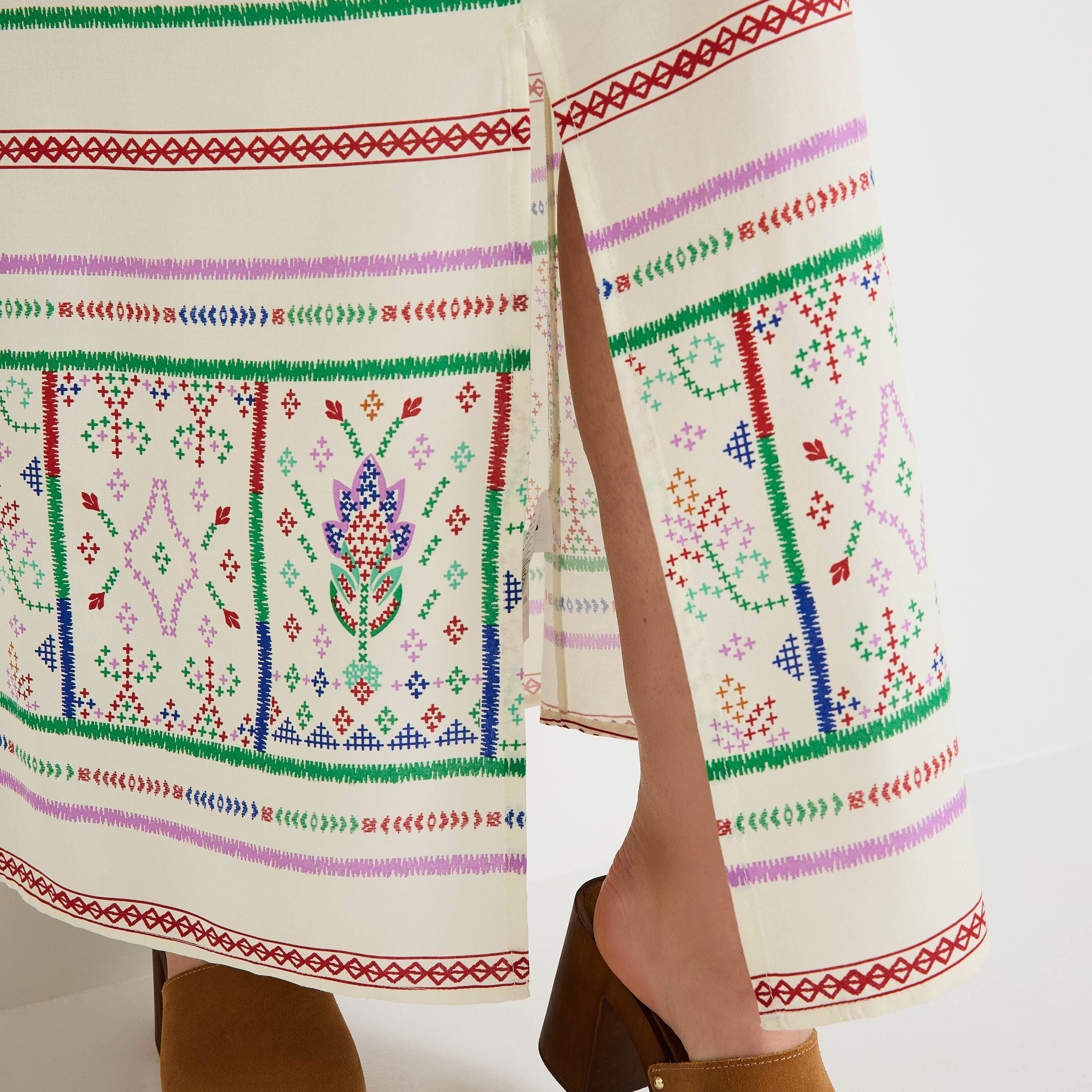 Robe longue boh&egrave;me imprim&eacute;e