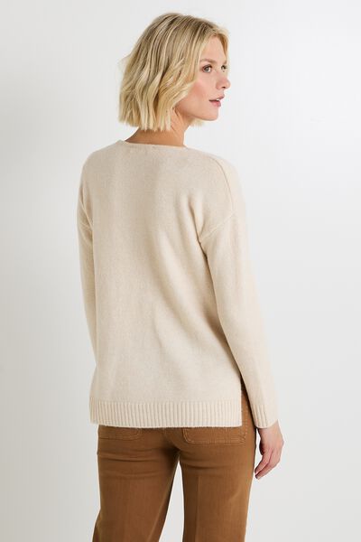 Pull col V femme