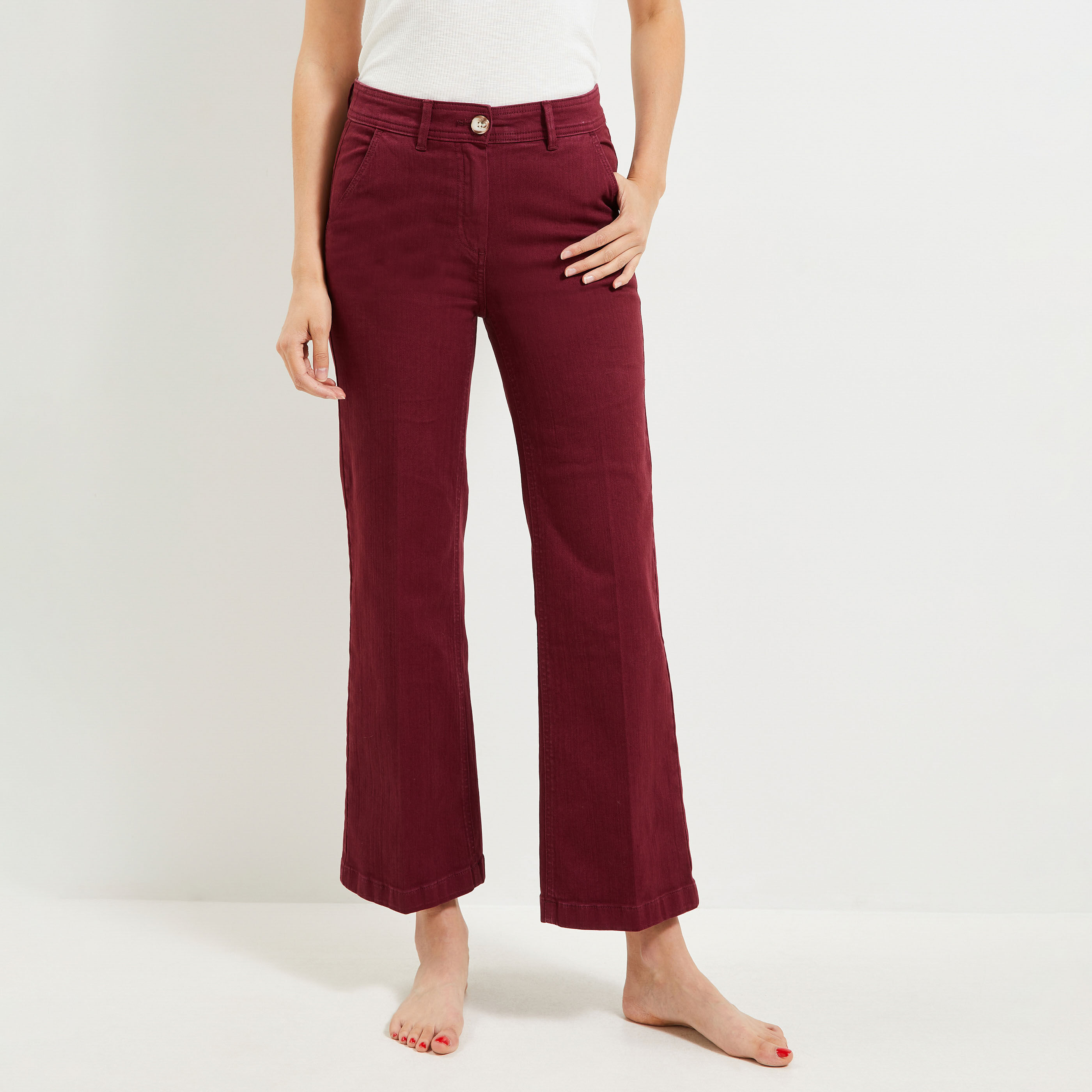Pantalon new arrivals flare rouge