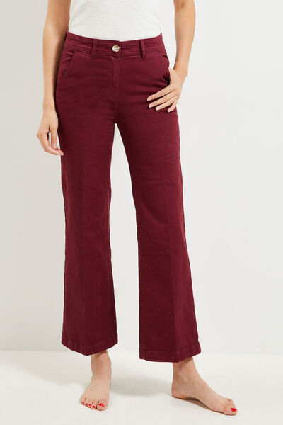 Pantalon flare raccourci femme