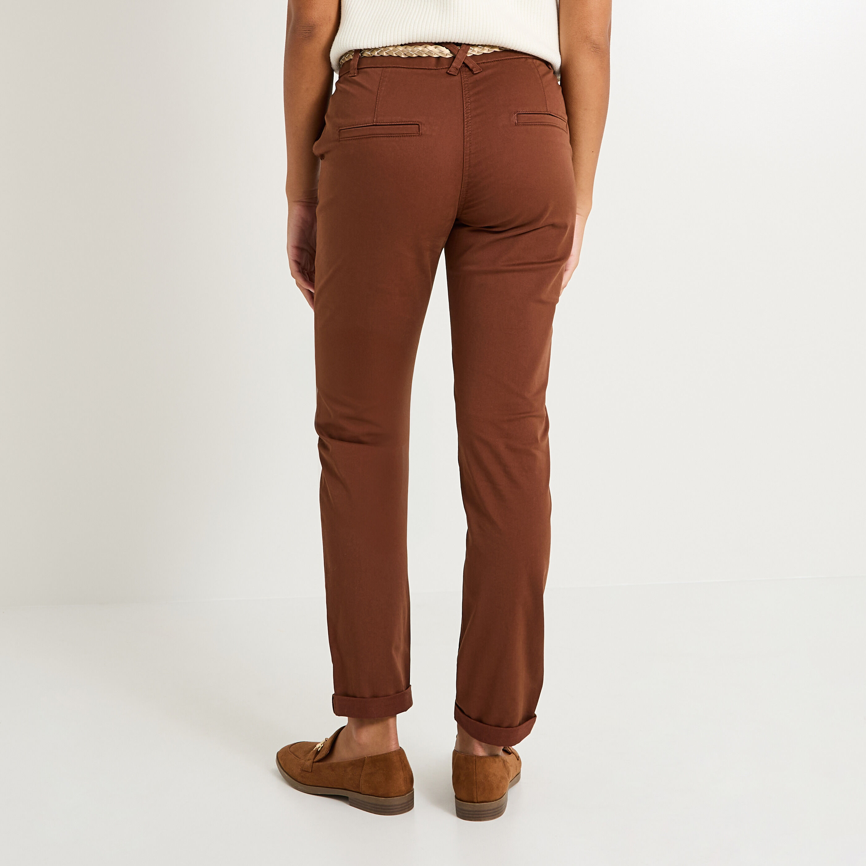 Pantalon chino avec ceinture femme