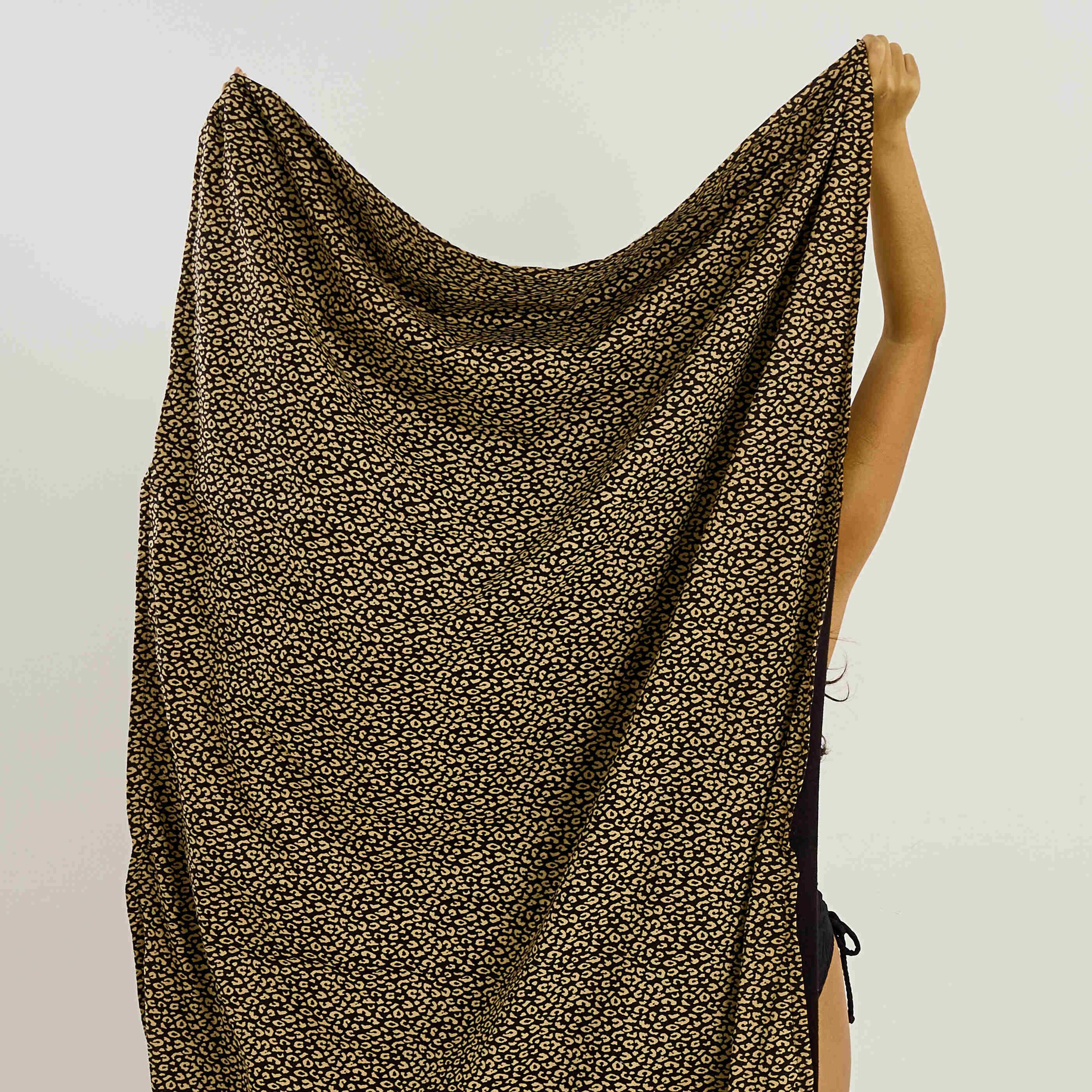 Serviette de plage coton imprim&eacute; l&eacute;opard