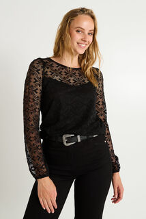 Blouse maille brodée femme