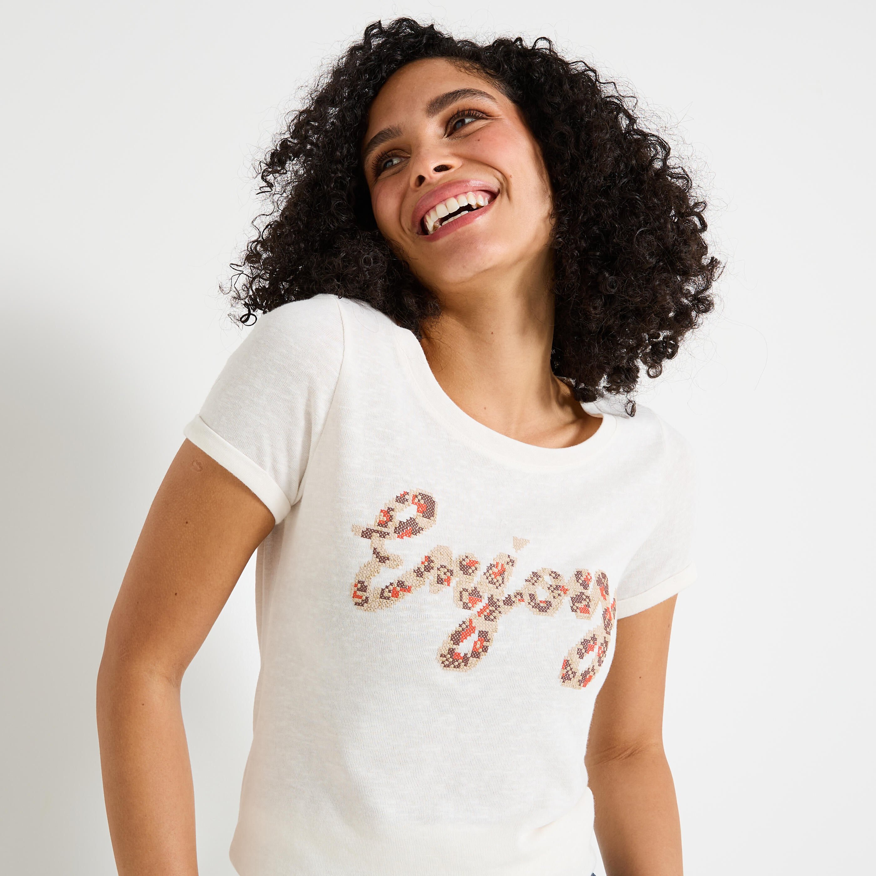 T-shirt col rond femme