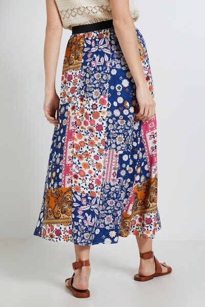 Jupe longue imprimé patchwork femme