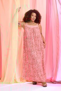 Robe longue à bretelles femme