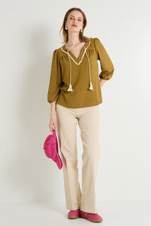 Blouse col V femme