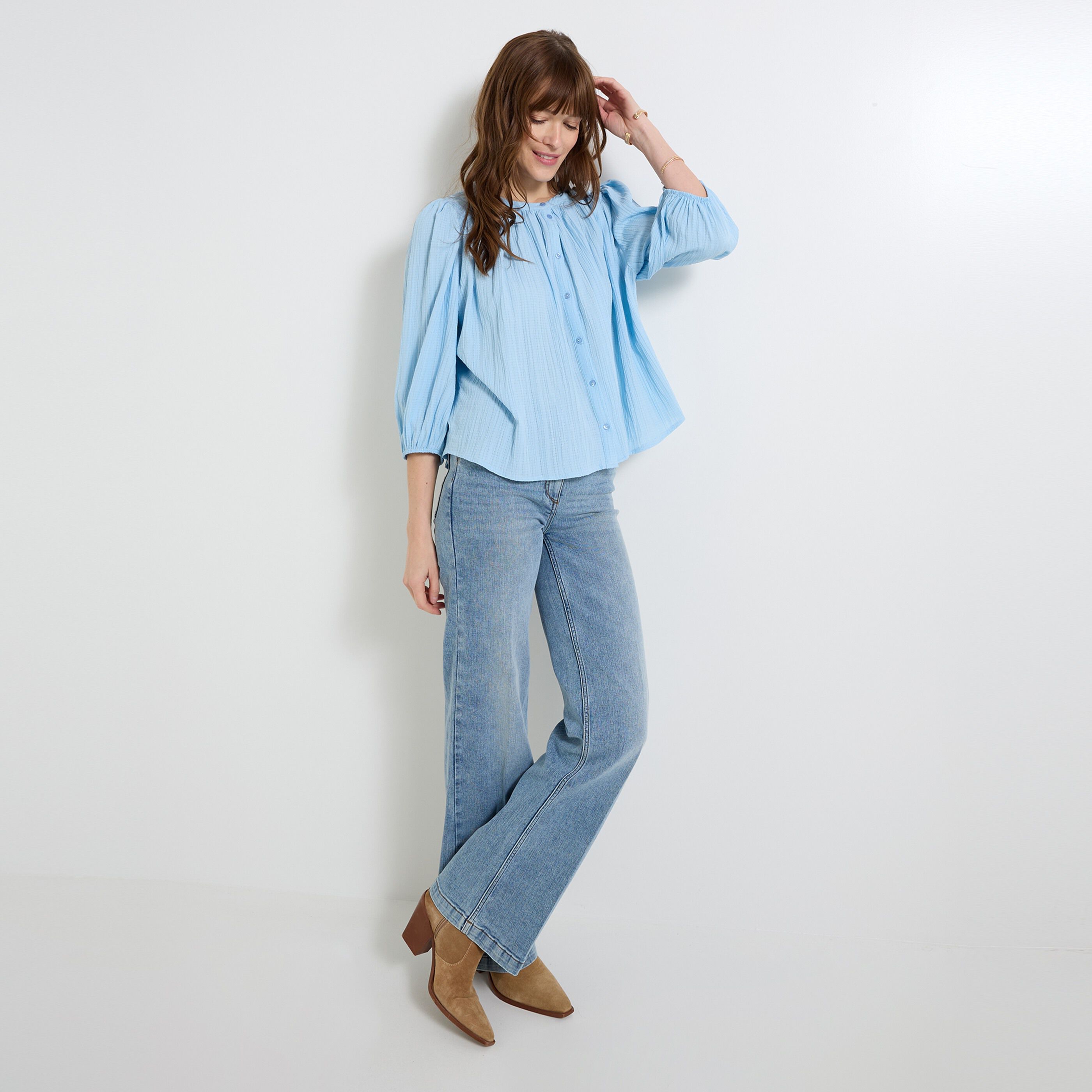 Chemise manches ballon femme