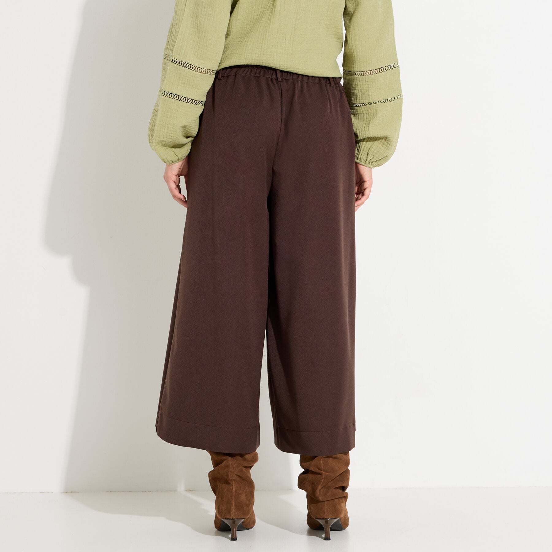 Jupe-culotte large pliss&eacute;e femme