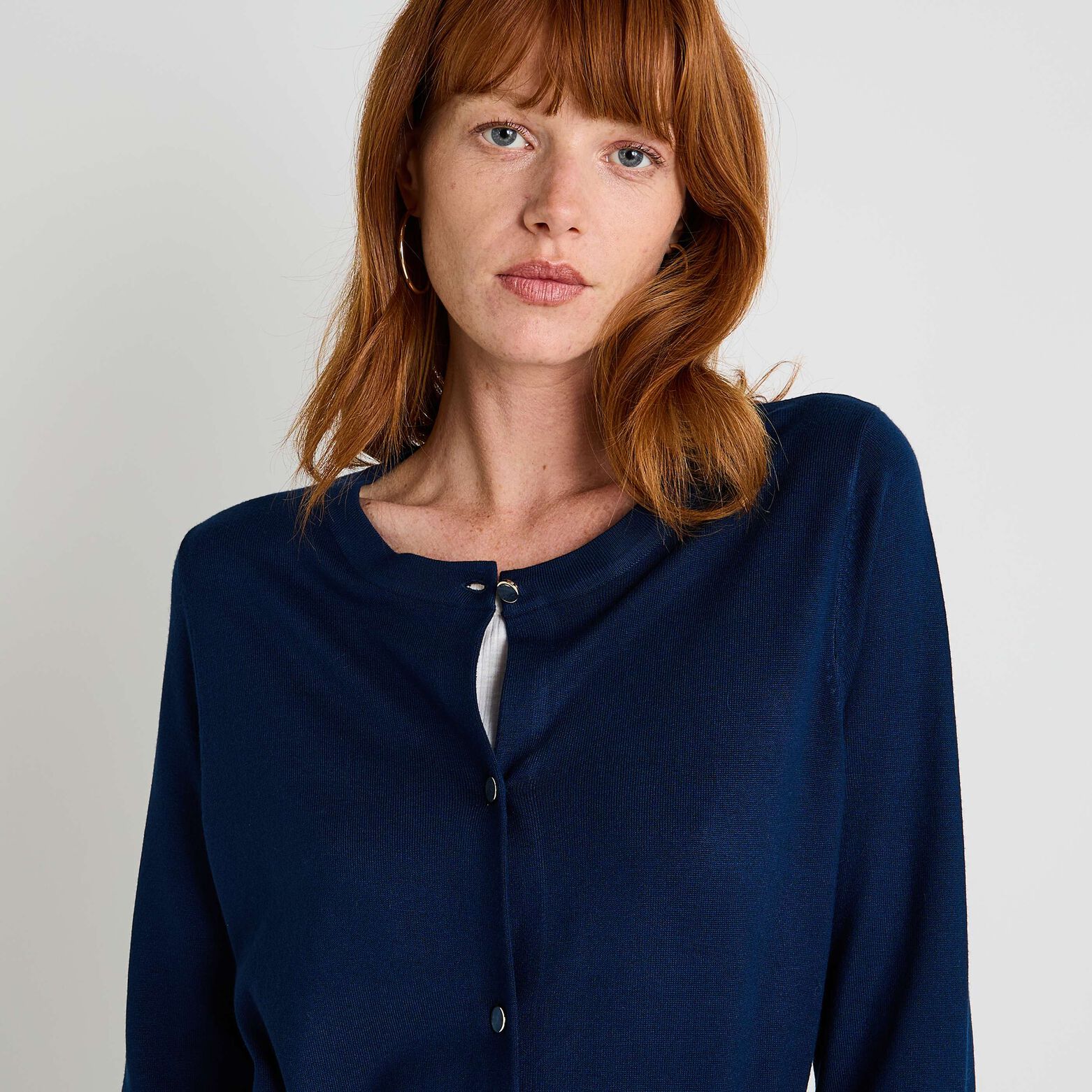Gilet col rond femme