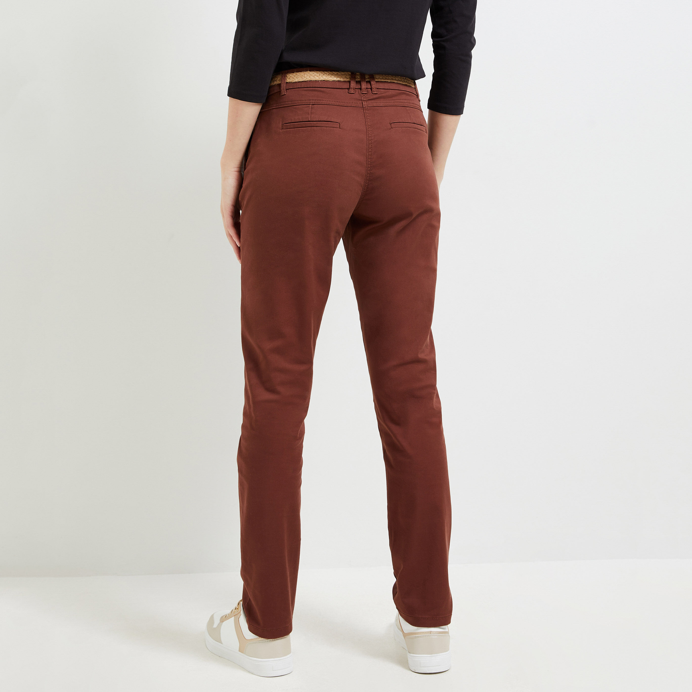 Pantalon chino femme taille haute 2025