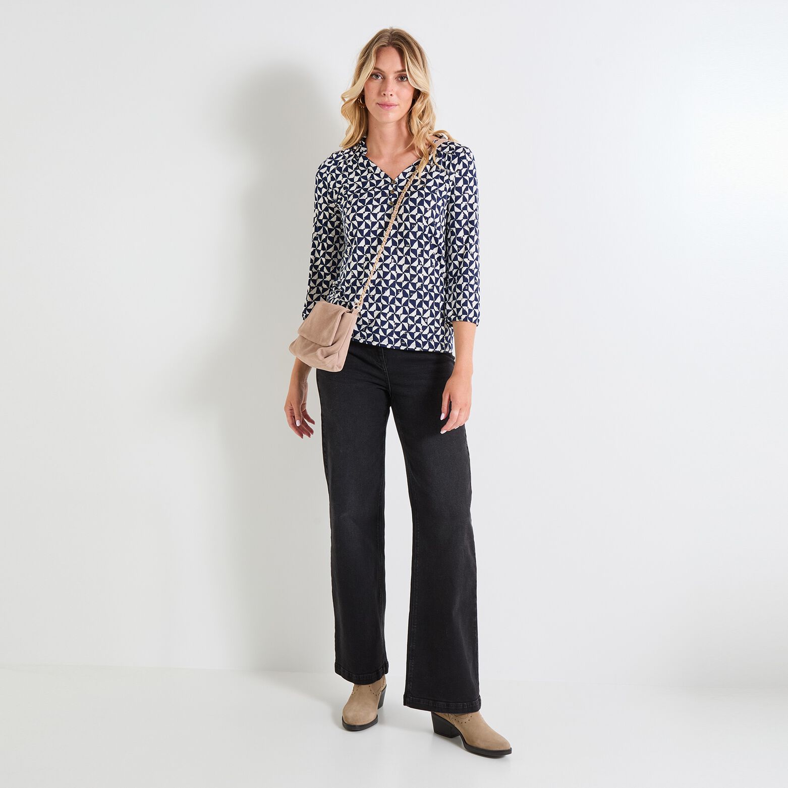 Blouse col V femme