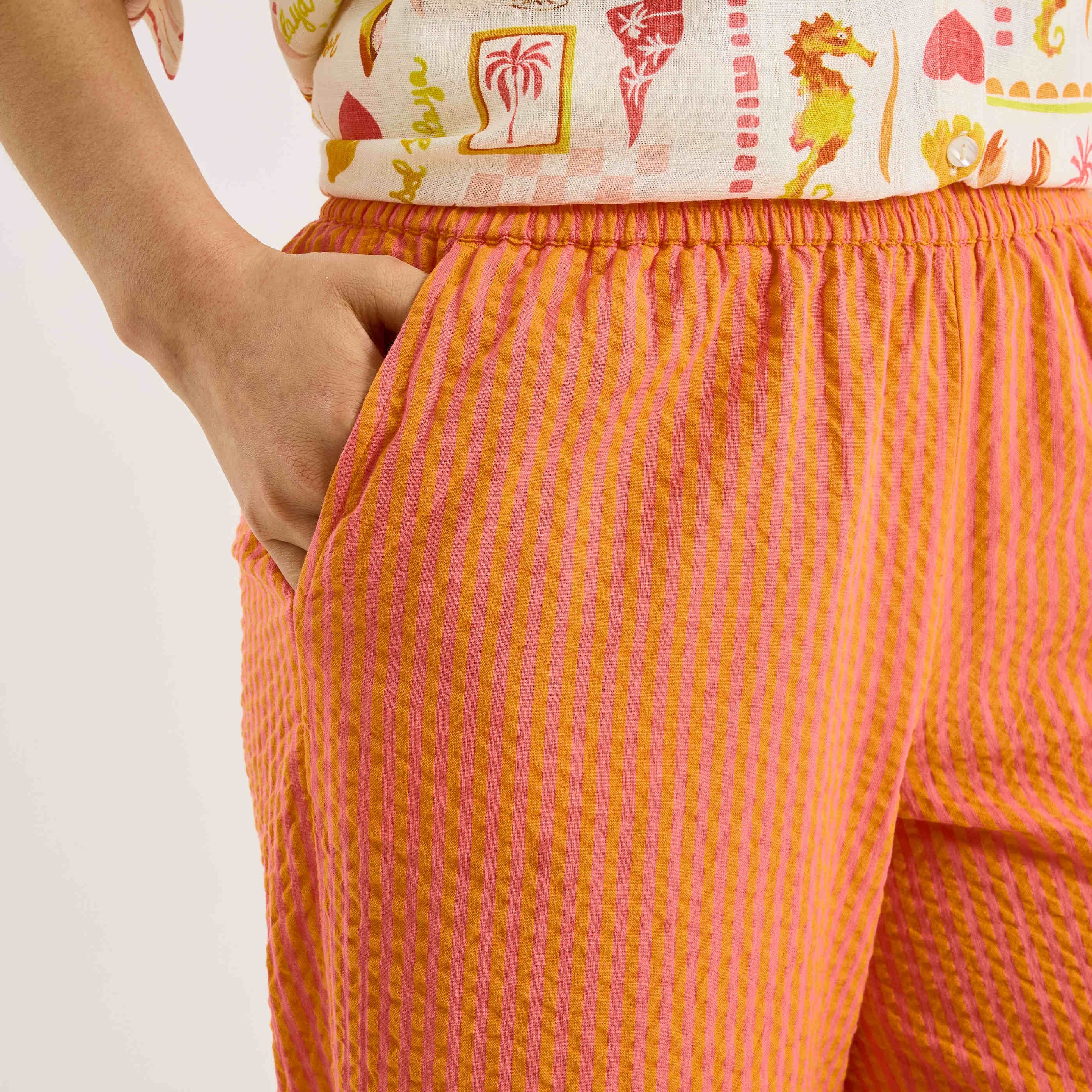 Pantalon ray&eacute; femme