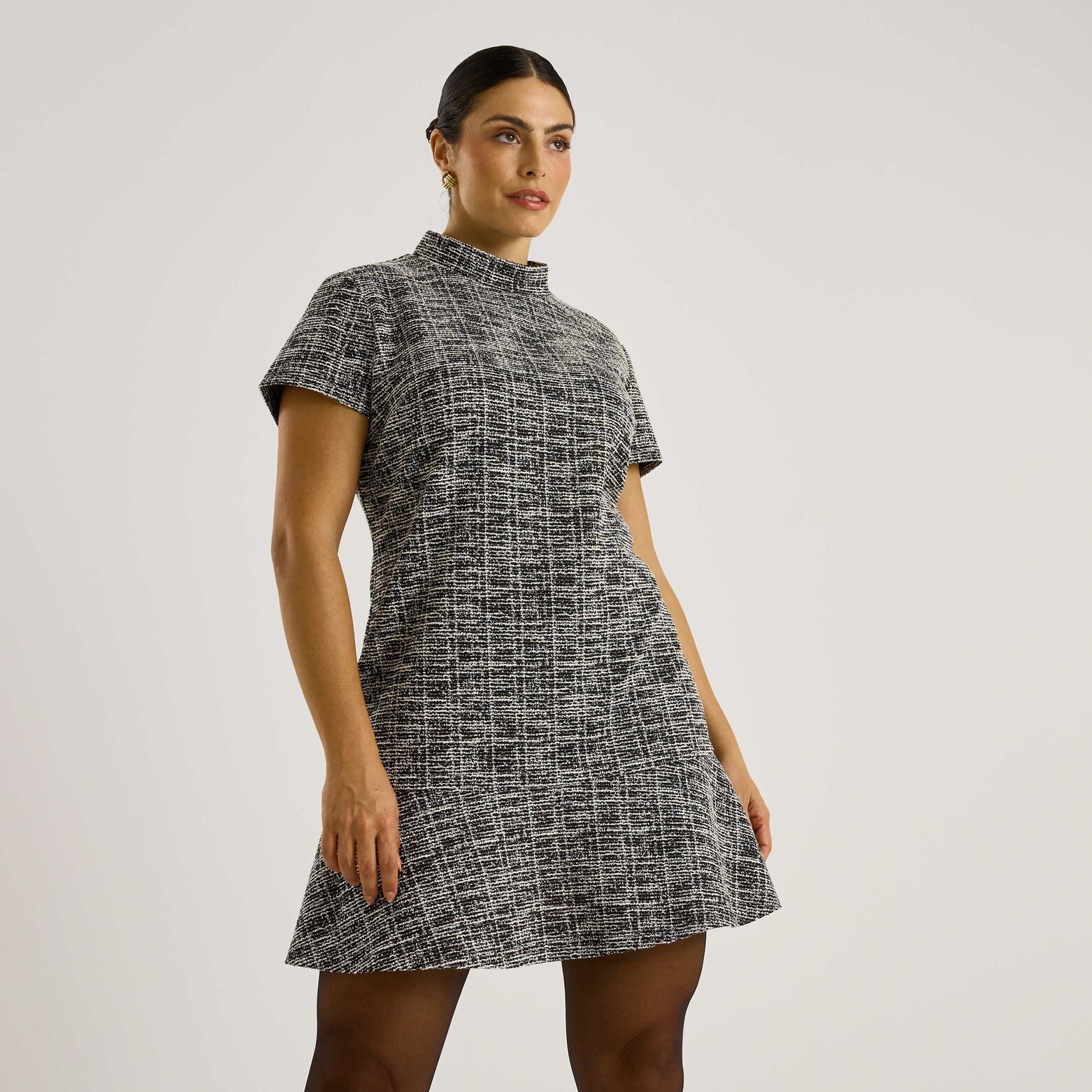 Robe courte imprimée à bretelles NOIR Robe courte imprimée à bretelles NOIR