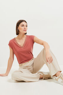 Tshirt col V femme