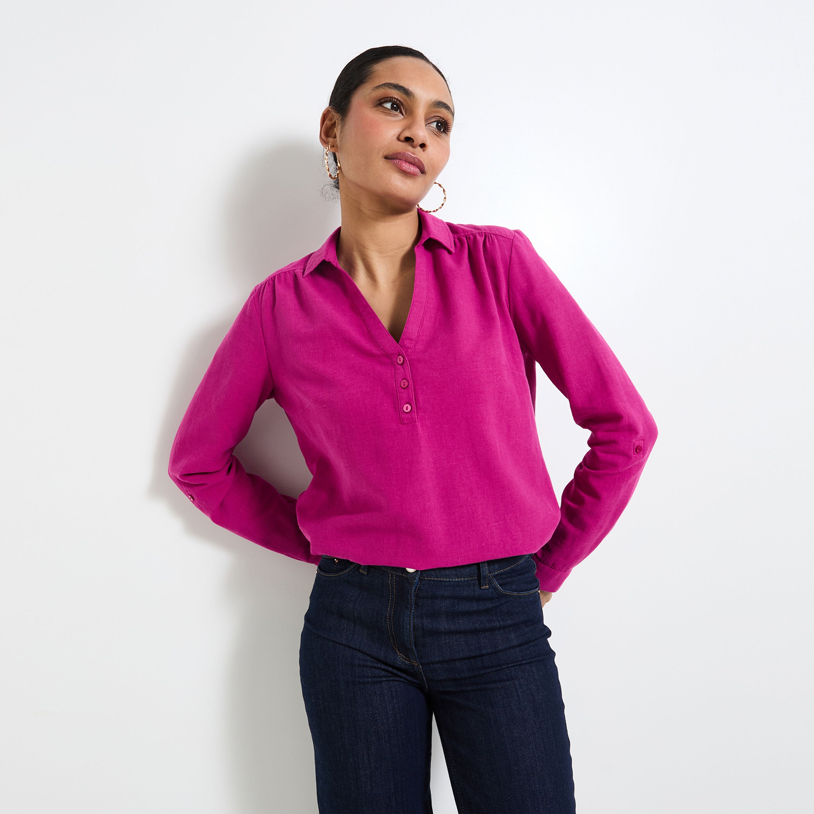 Blouse col chemise femme