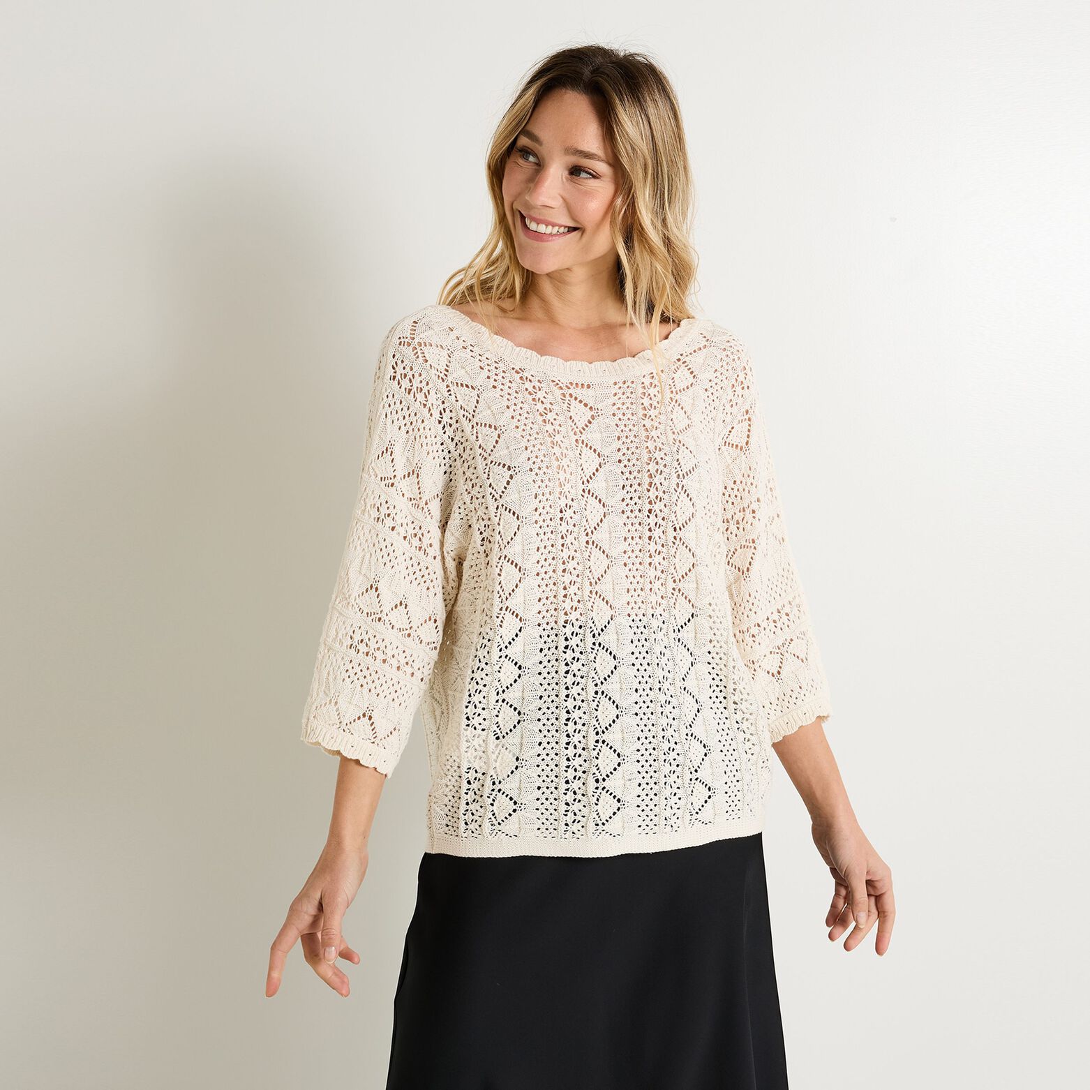 Pull crochet femme